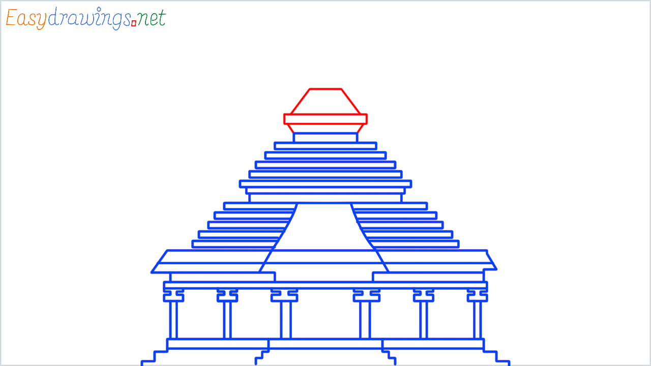 How to draw hindu temple step (14)