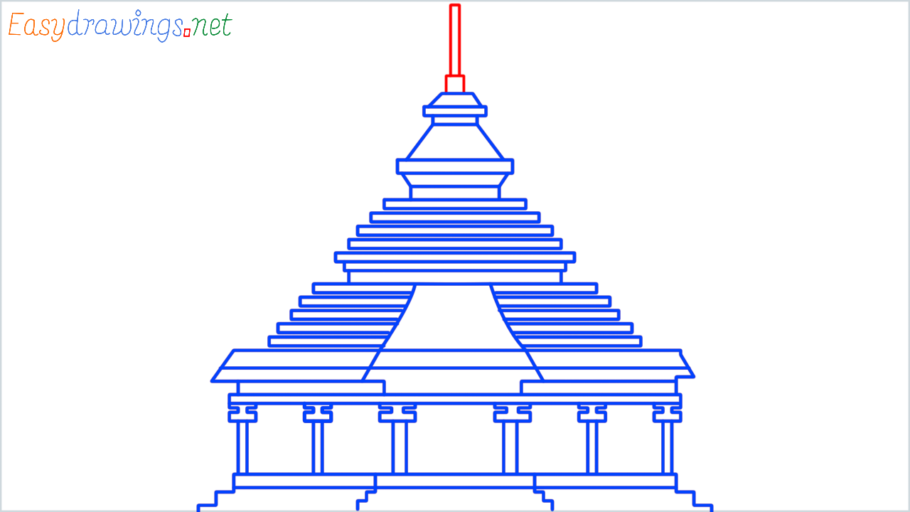 How to draw hindu temple step (16)