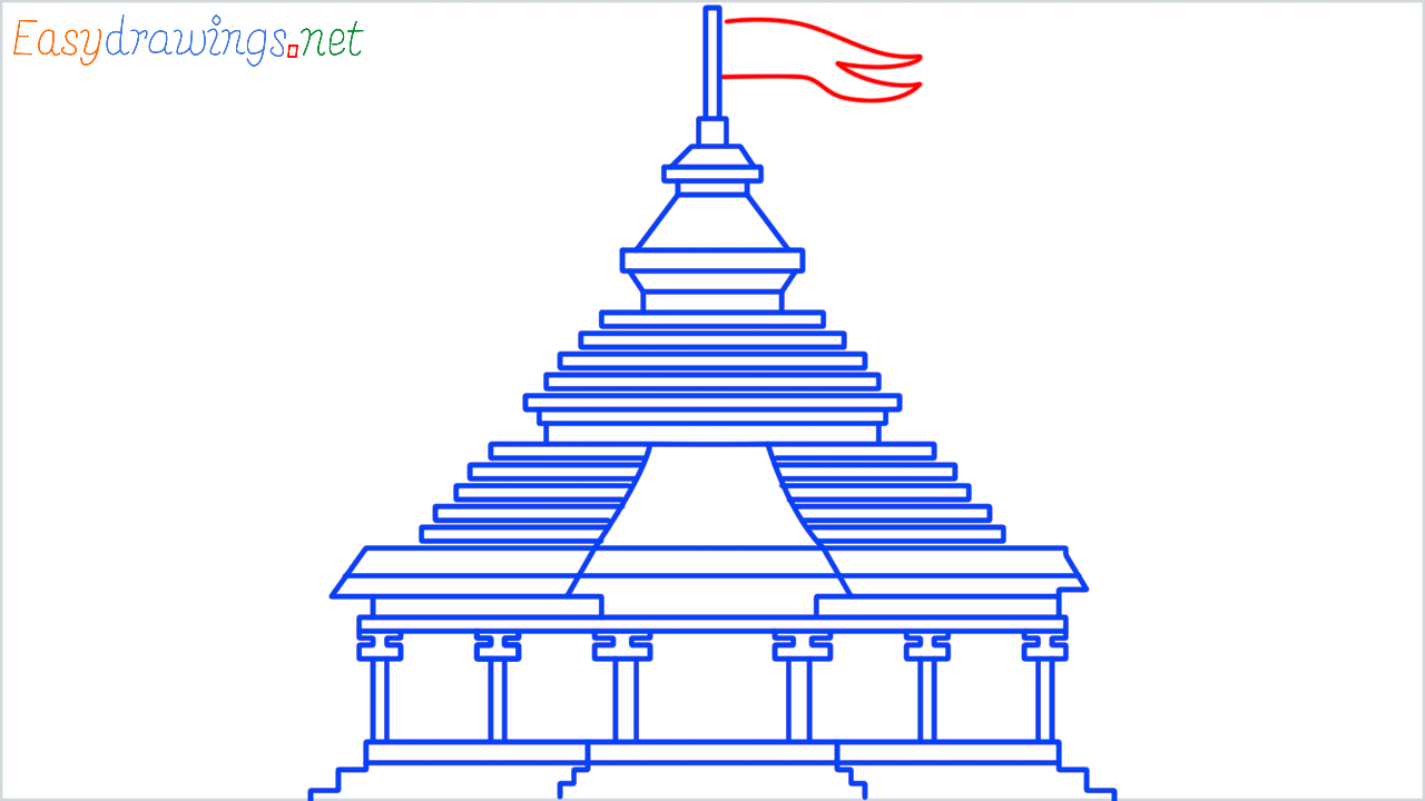 How to draw hindu temple step (17)