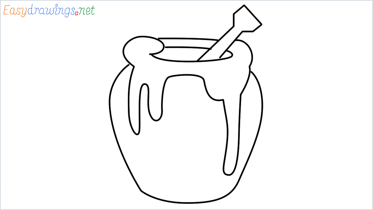 How to draw honey pot step by step