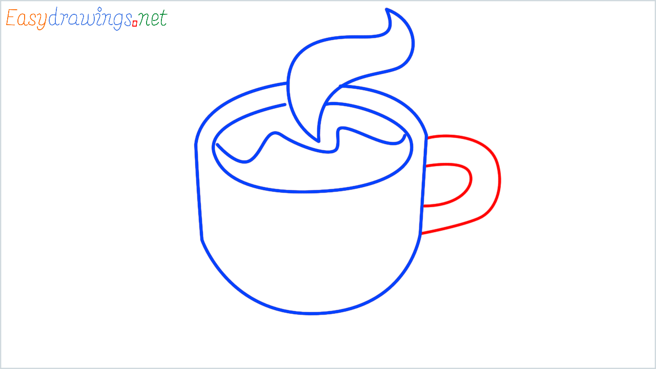 How to draw hot beverage step (5)