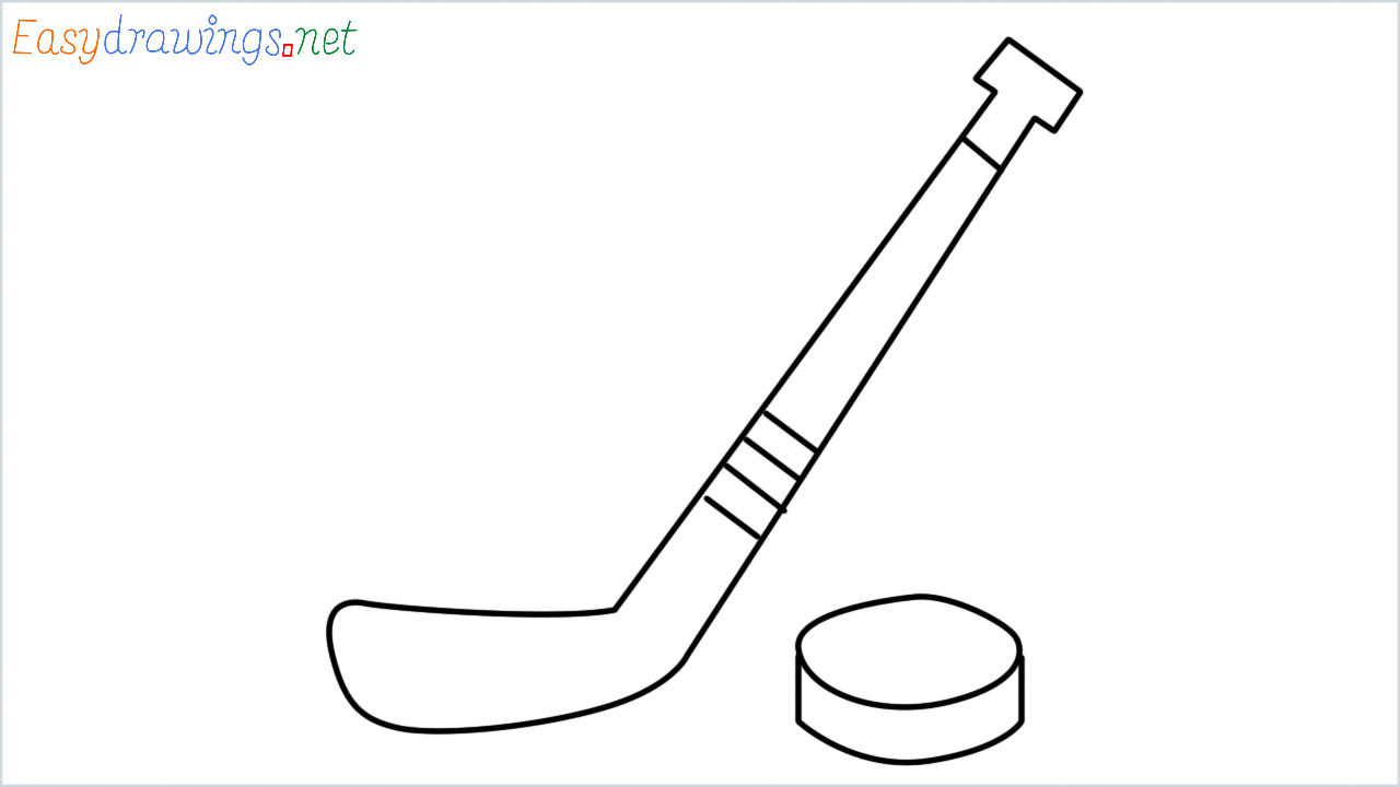 How to draw ice hockey step by step