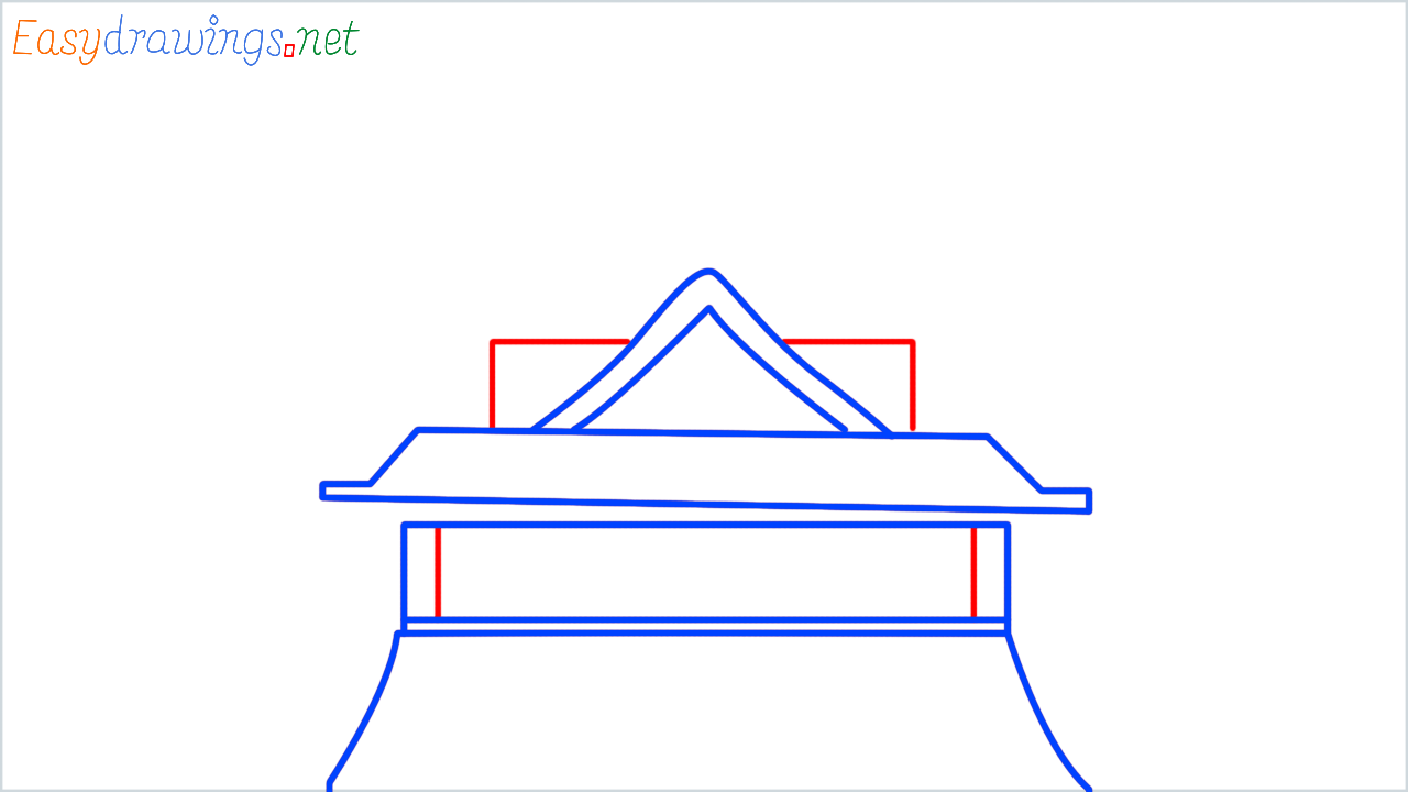How to draw japanese castle step (6)