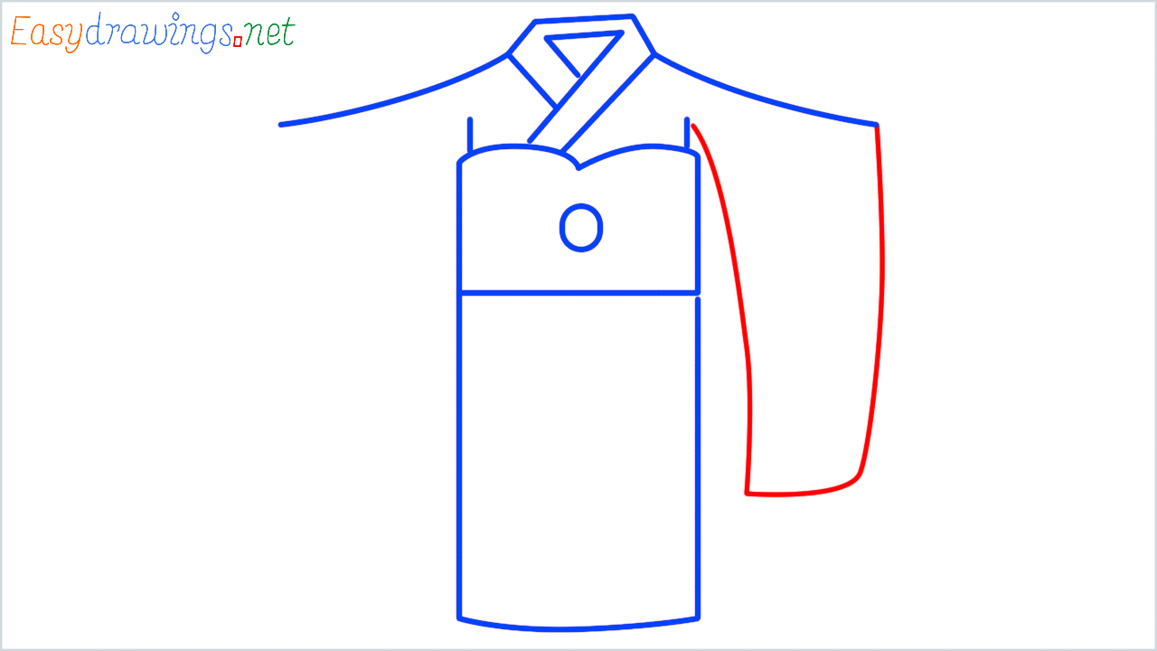 How to draw kimono step (7)