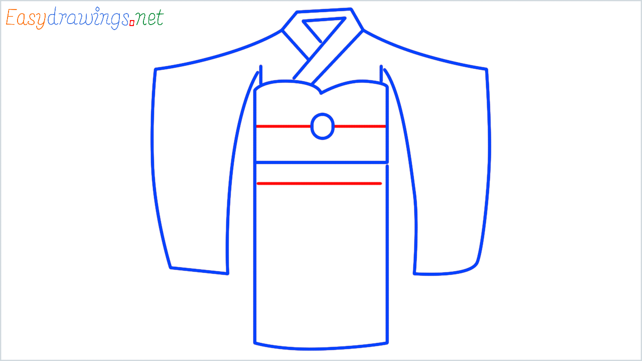 How to draw kimono step (9)