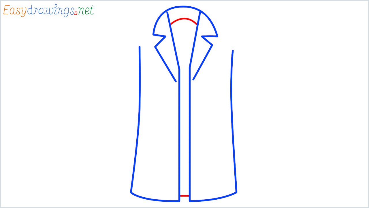 How to draw lab coat step (4)