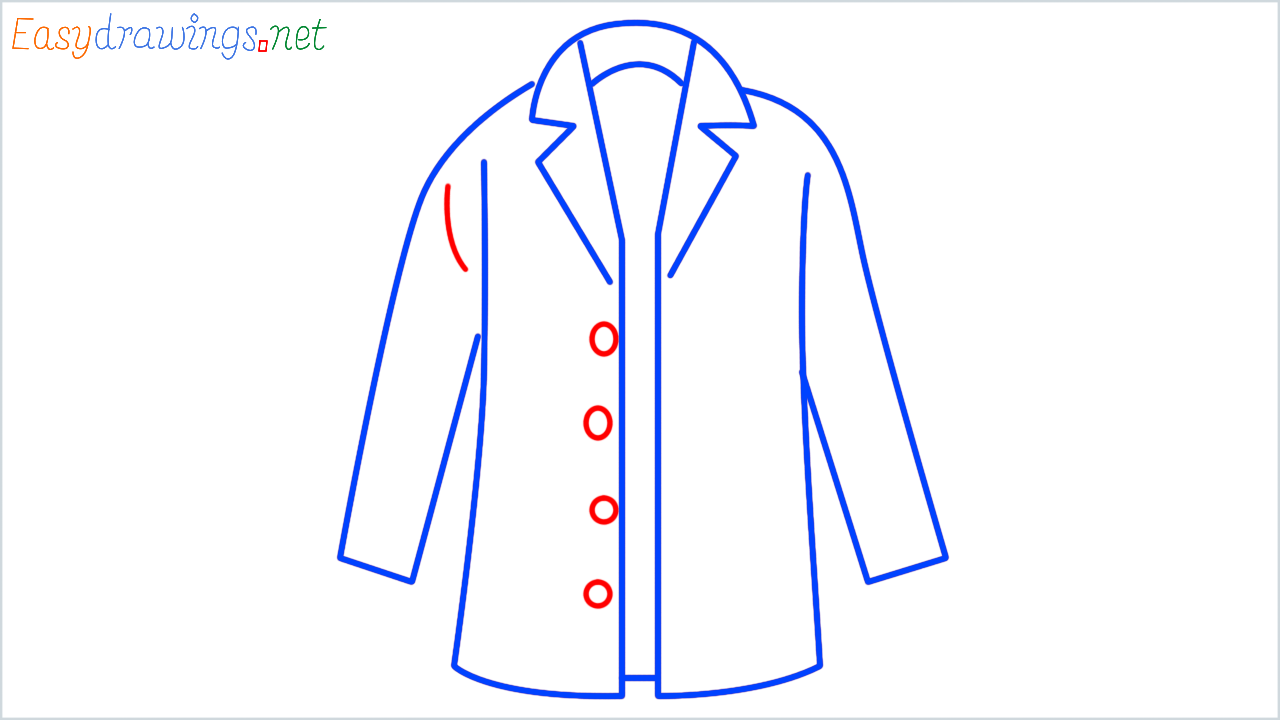 How to draw lab coat step (7)