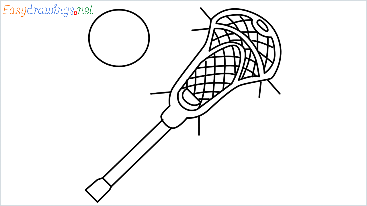 How to draw lacrosse step by step