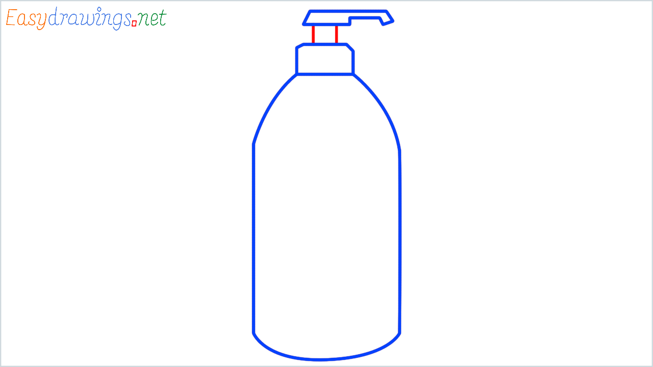 How to draw lotion bottle step (4)