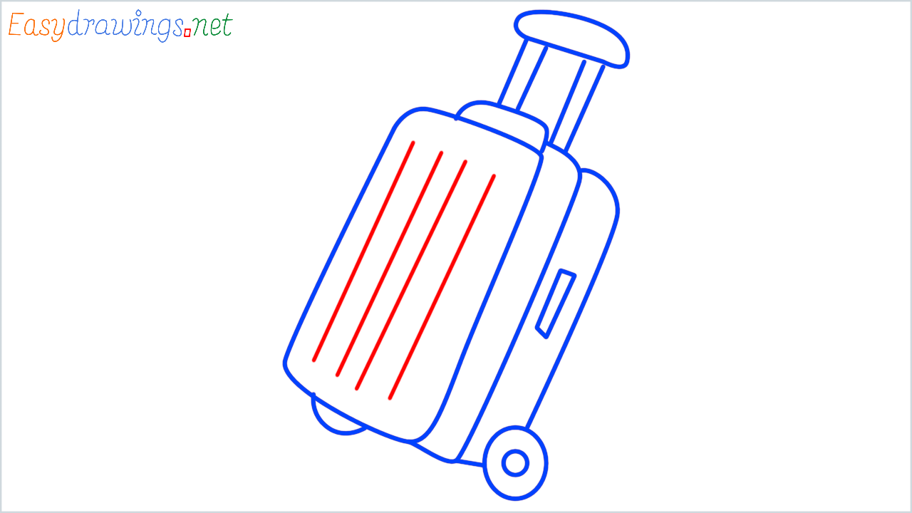 How to draw luggage step (8)