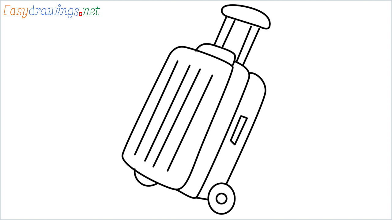 How to draw luggage step by step