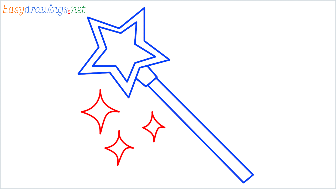 How to draw magic wand step (5)