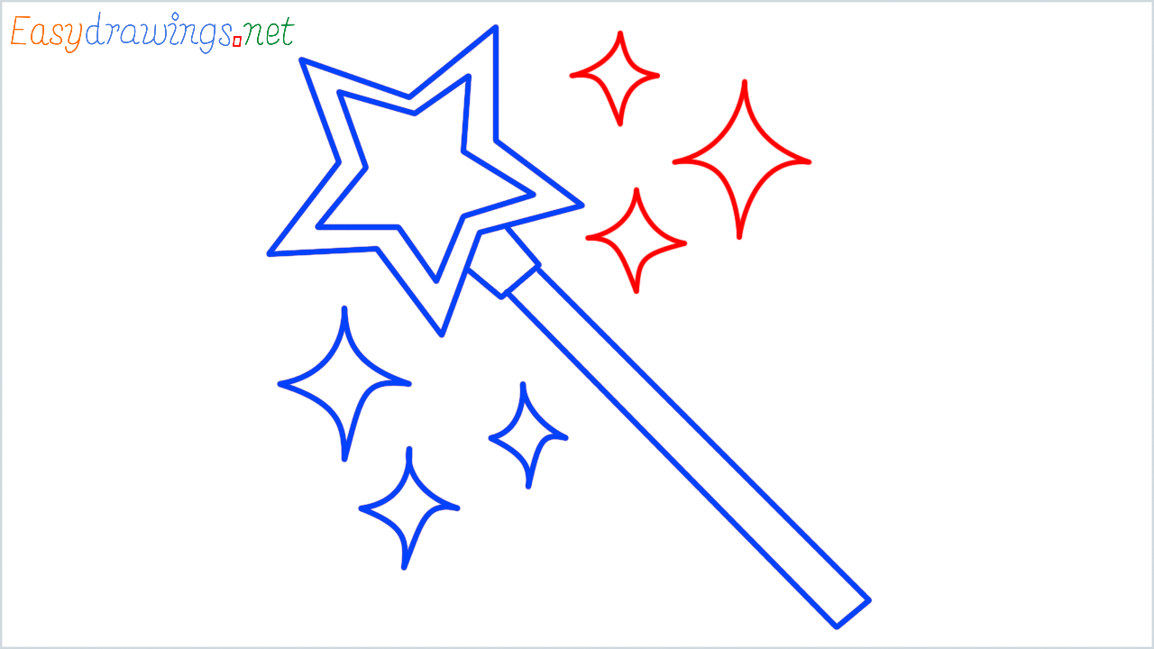 How to draw magic wand step (6)