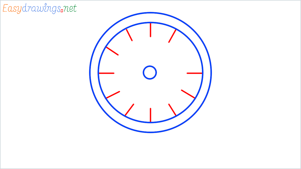 How to draw mantelpiece clock step (4)