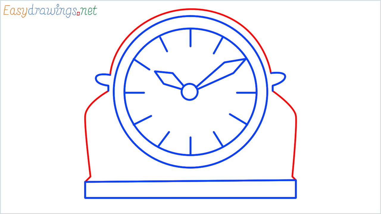 How to draw mantelpiece clock step (7)