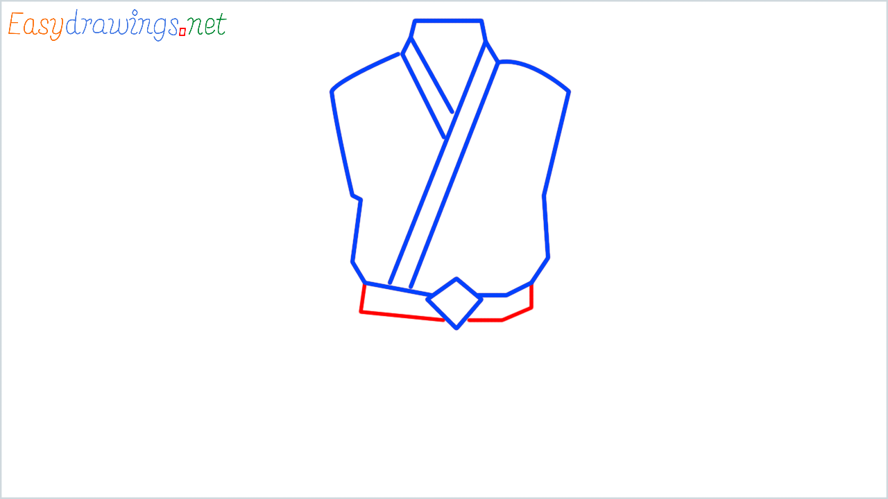 How to draw martial arts uniform step (5)