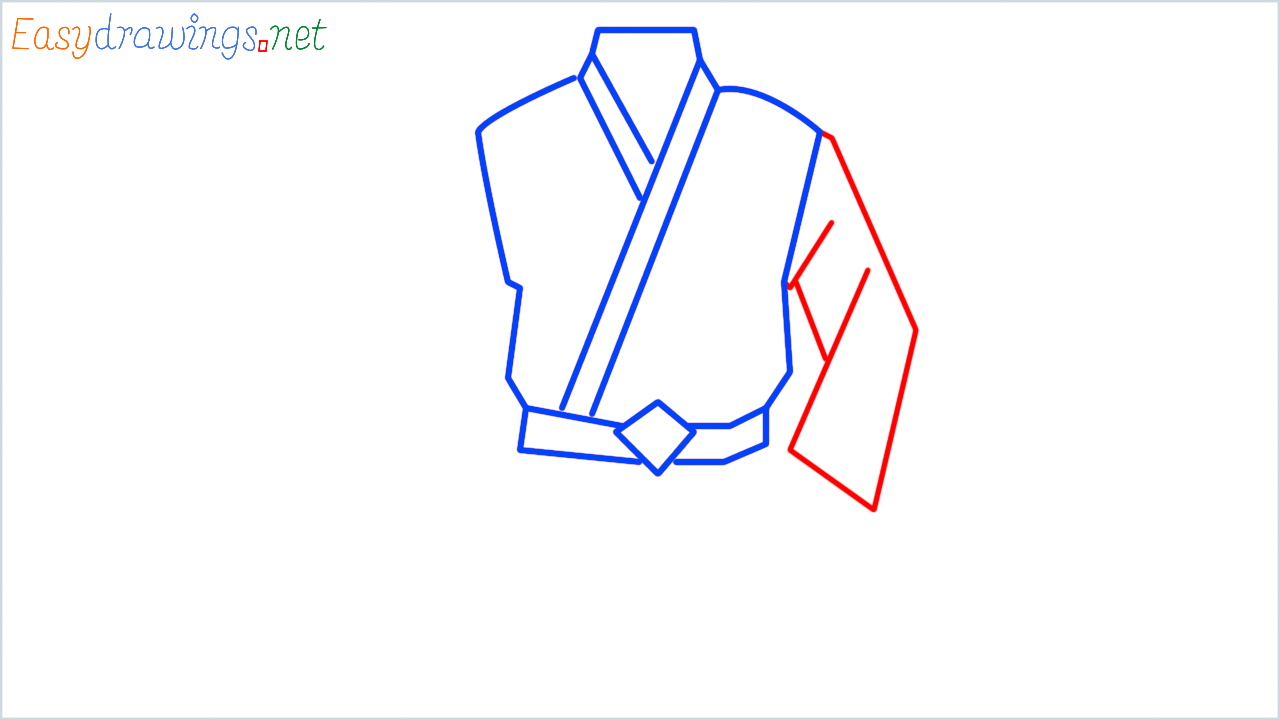 How to draw martial arts uniform step (6)
