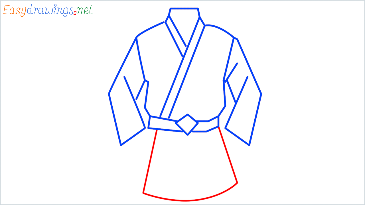 How to draw martial arts uniform step (8)