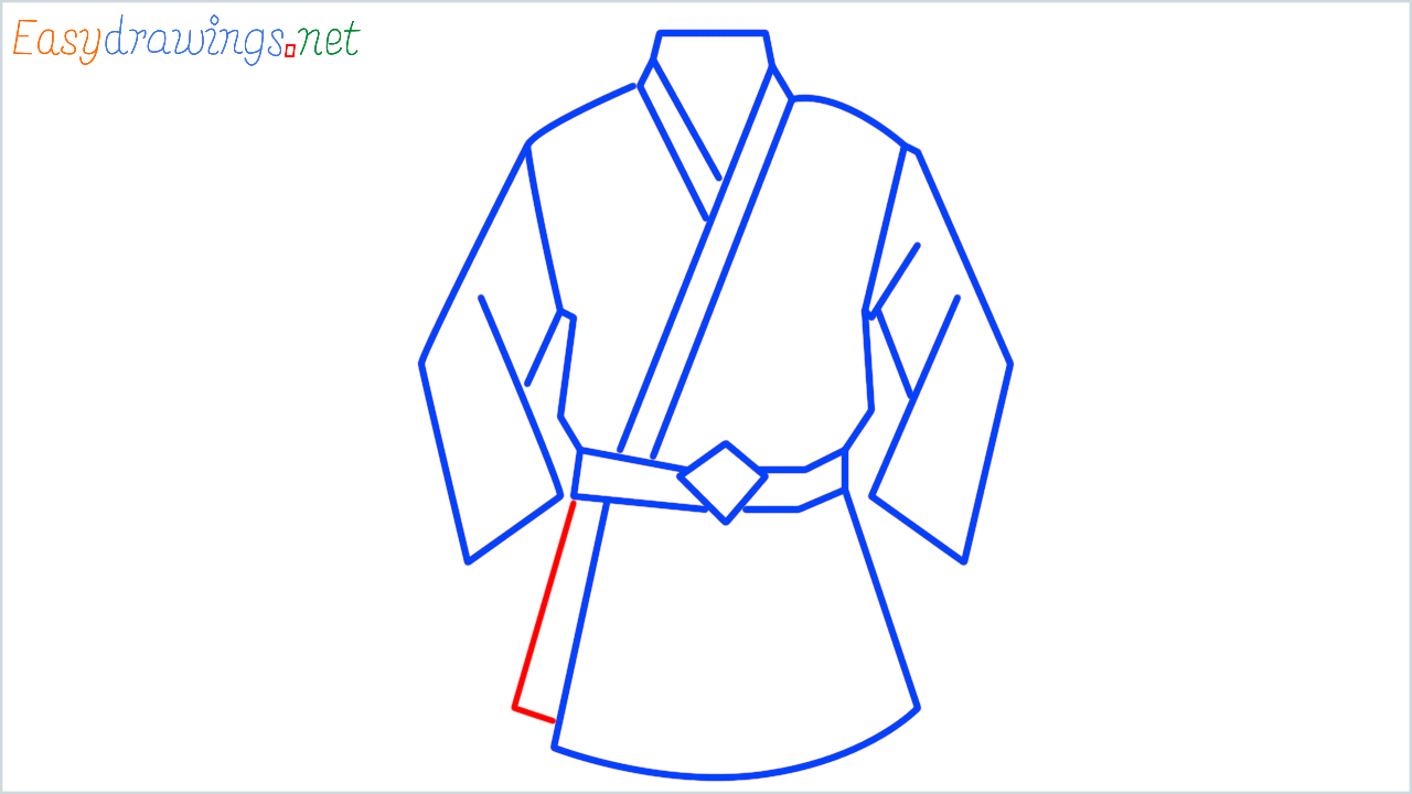 How to draw martial arts uniform step (9)