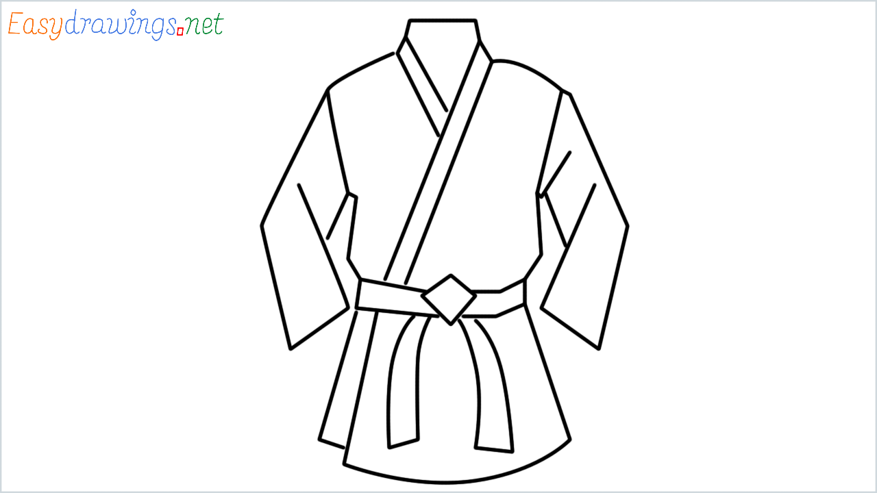 How to draw martial arts uniform step by step