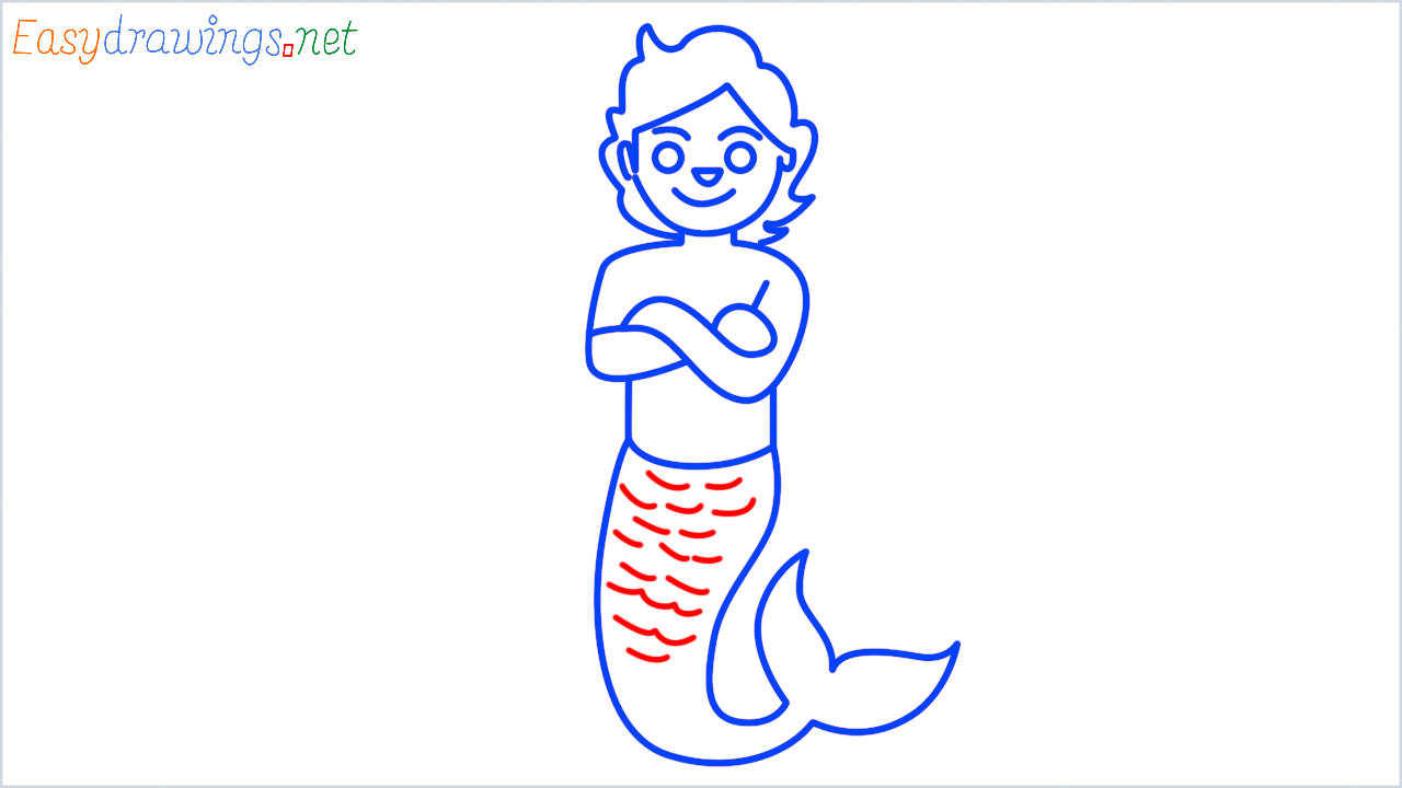 How to draw merperson step (10)