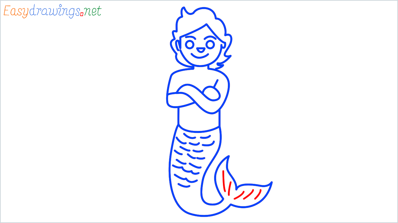 How to draw merperson step (11)