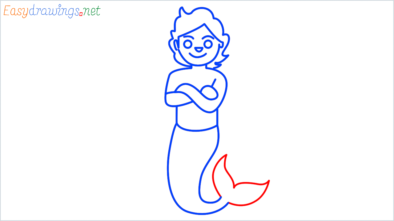 How to draw merperson step (9)