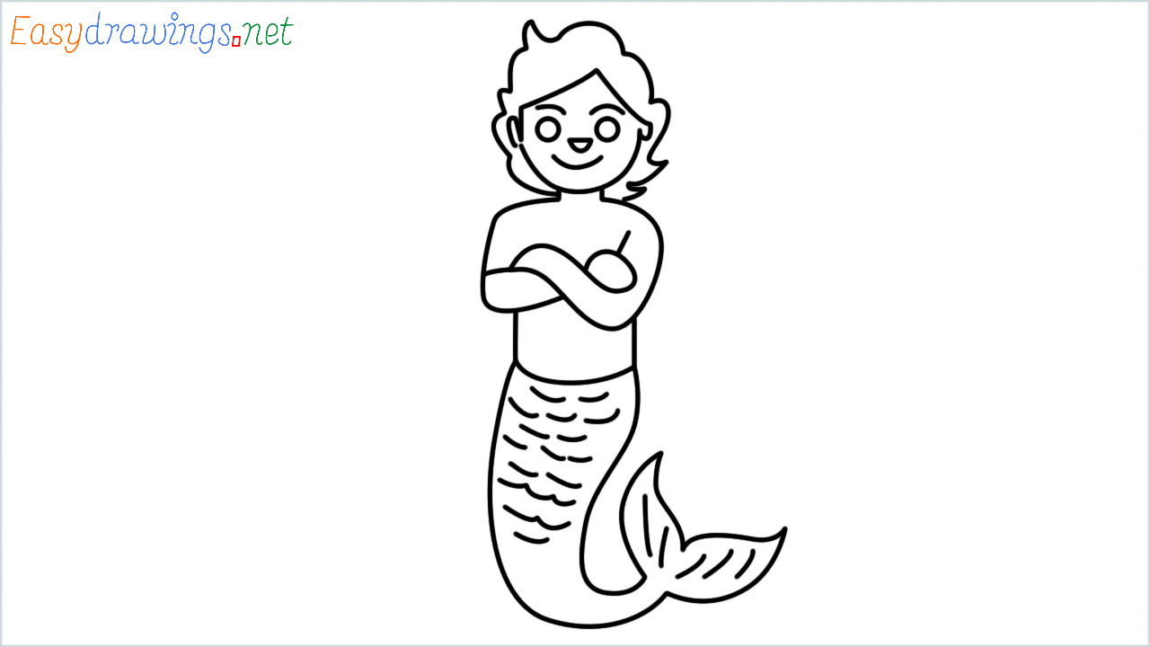 How to draw merperson step by step