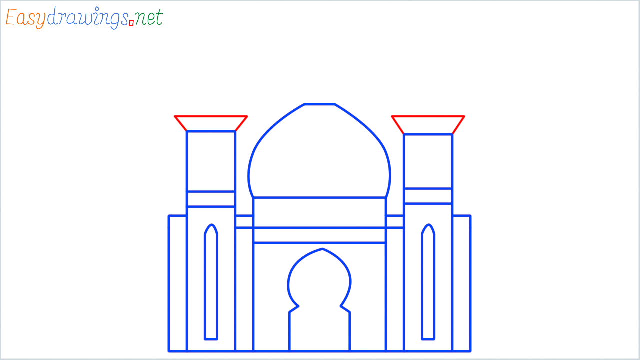 How to draw mosque step (9)