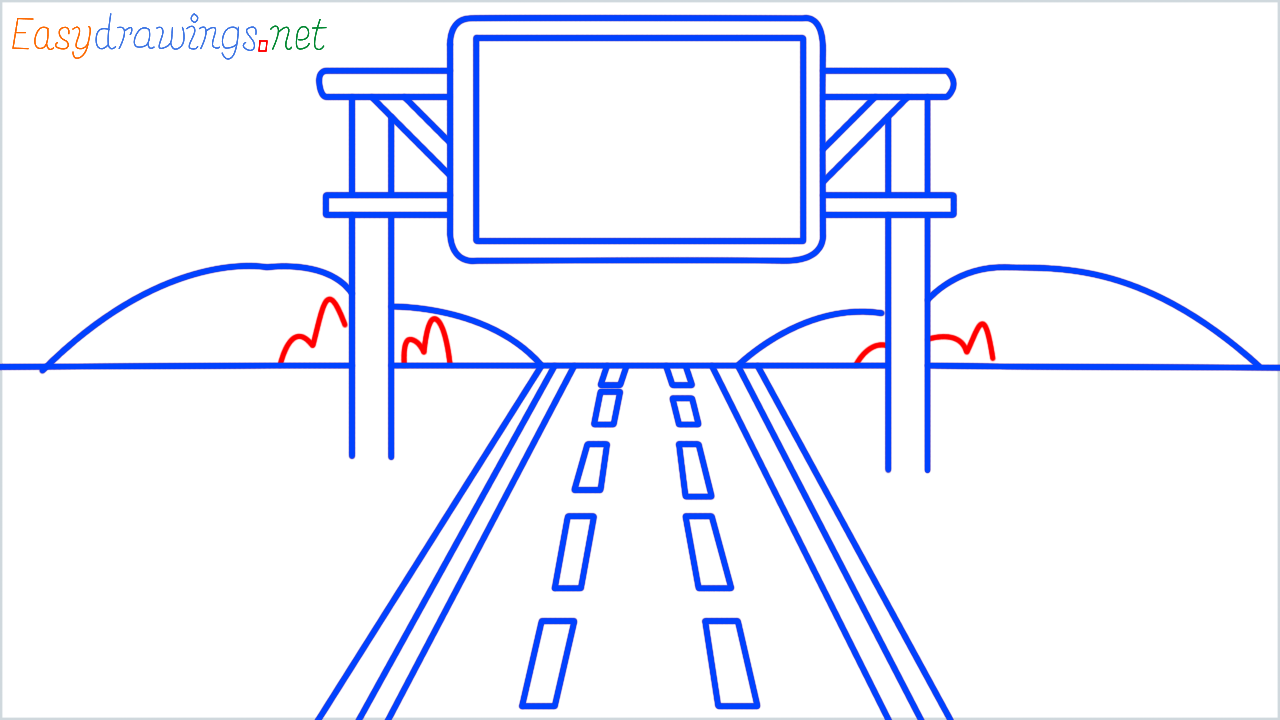 How to draw motorway step (10)
