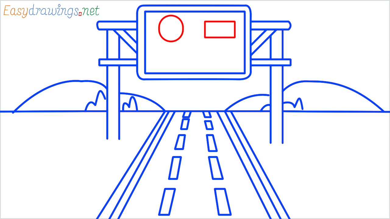 How to draw motorway step (11)