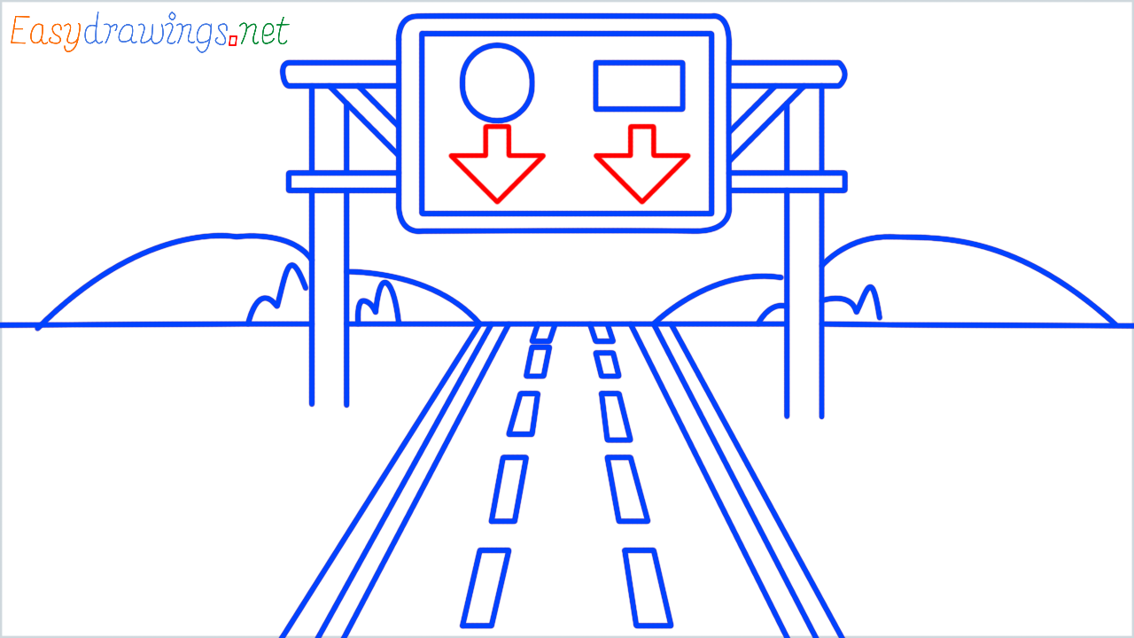 How to draw motorway step (12)