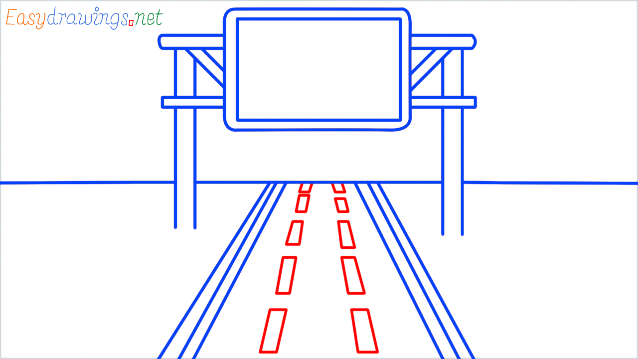 How to draw motorway step (8)