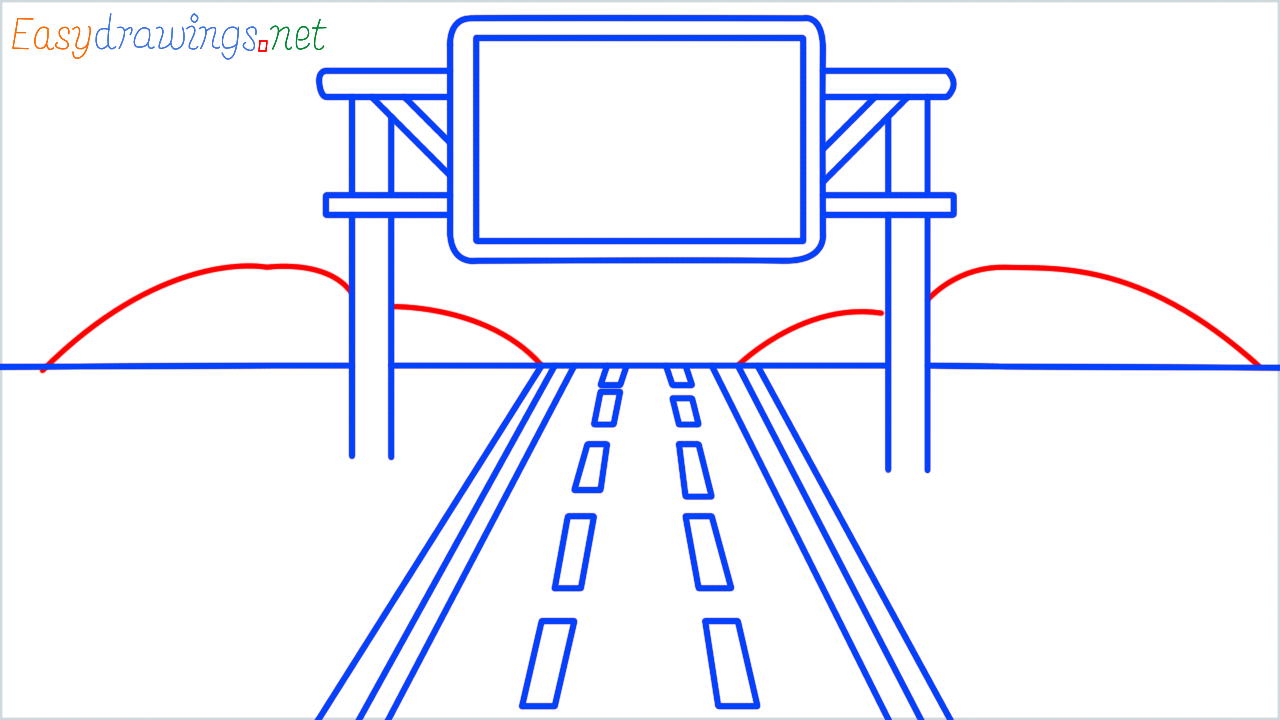 How to draw motorway step (9)