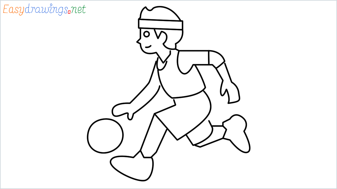 How to draw person bouncing ball step by step