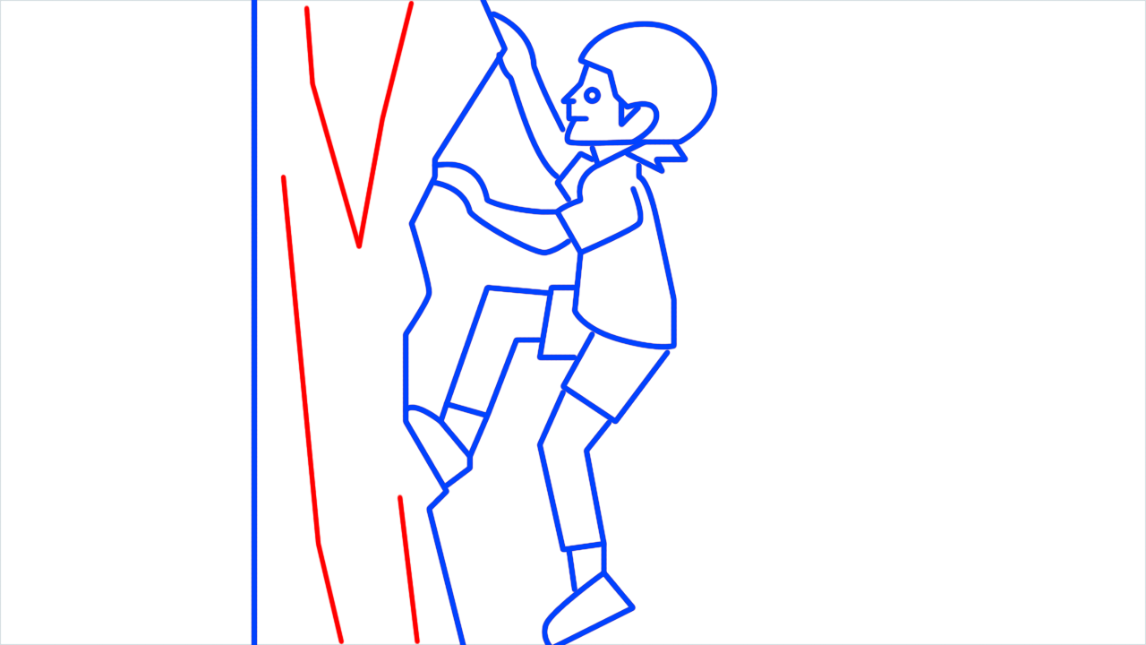 How to draw person climbing step (12)
