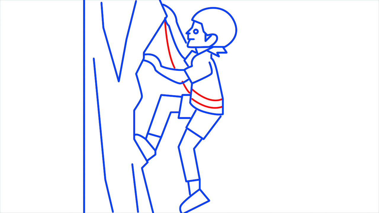 How to draw person climbing step (13)