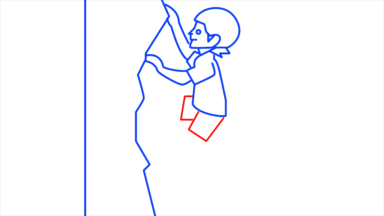 How to draw person climbing step (9)