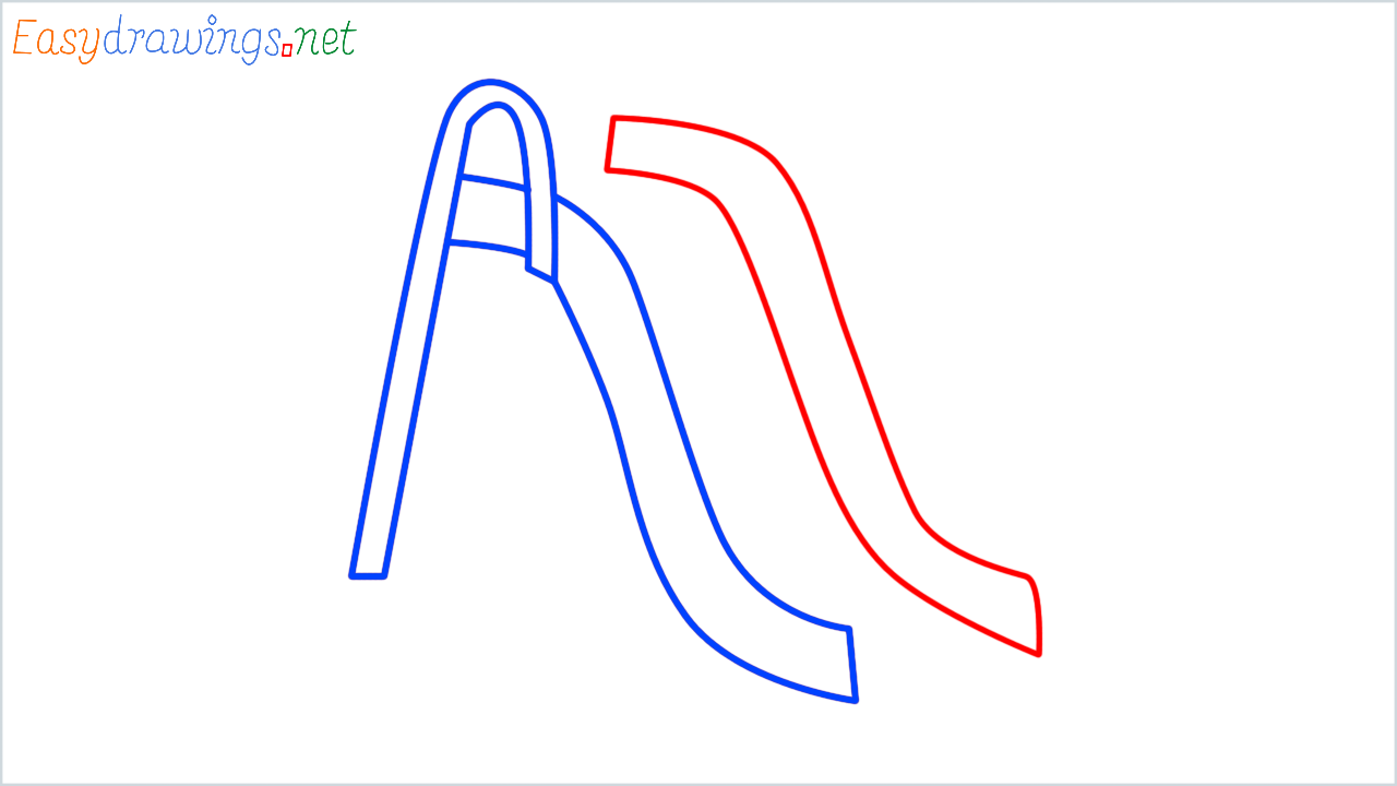 How to draw playground slide step (3)