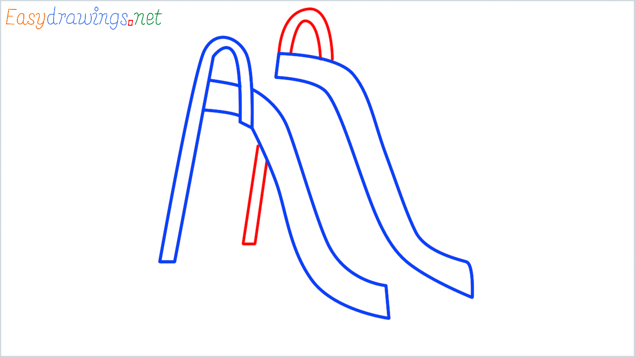 How to draw playground slide step (4)