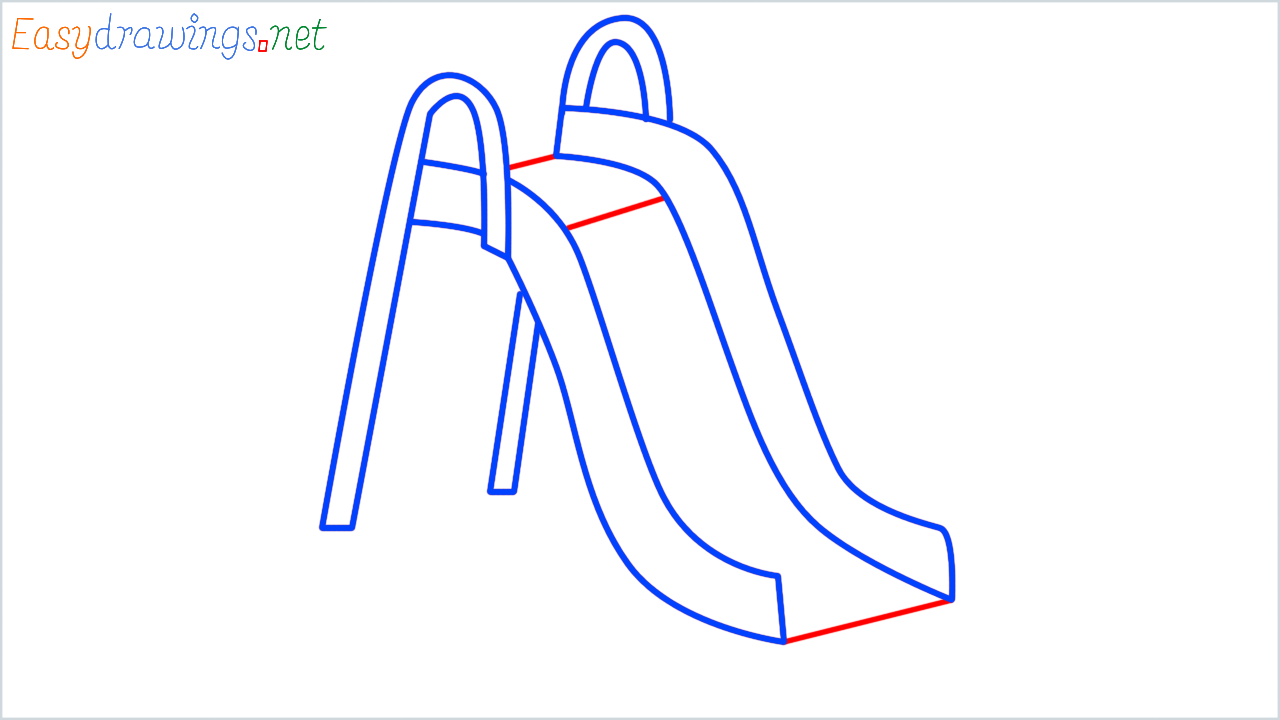 How to draw playground slide step (5)