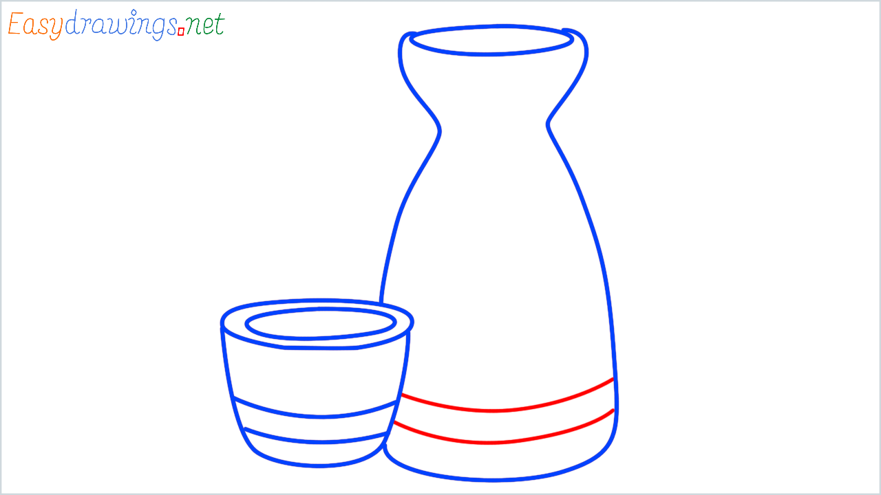 How to draw sake step (7)