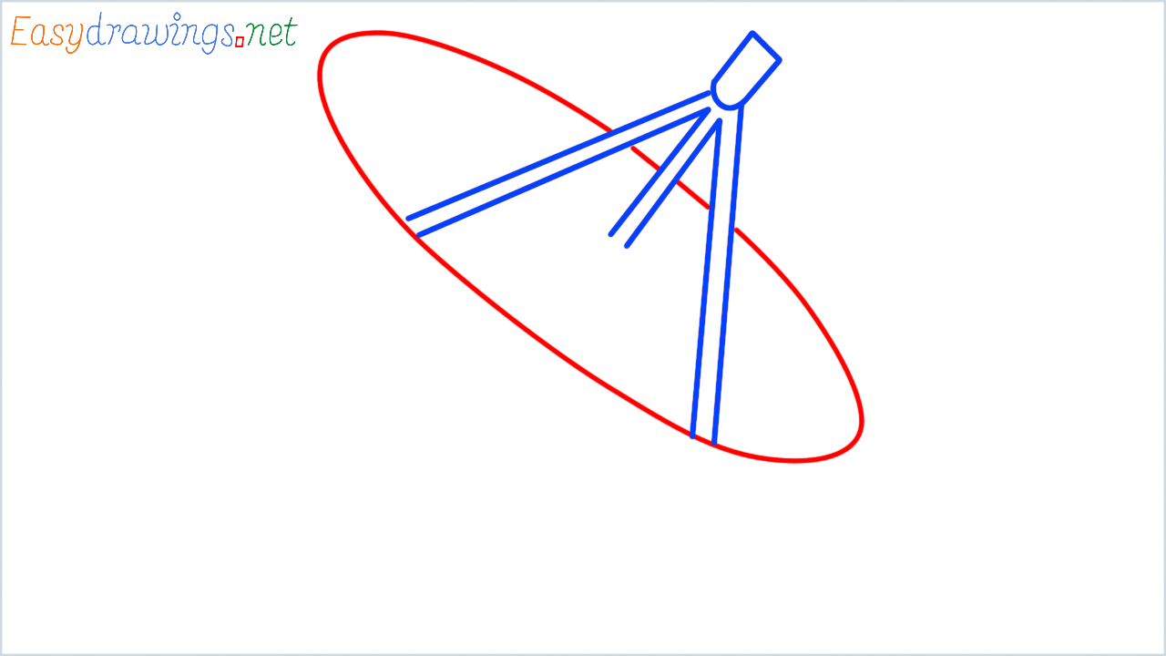 How to draw satellite antenna step (3)