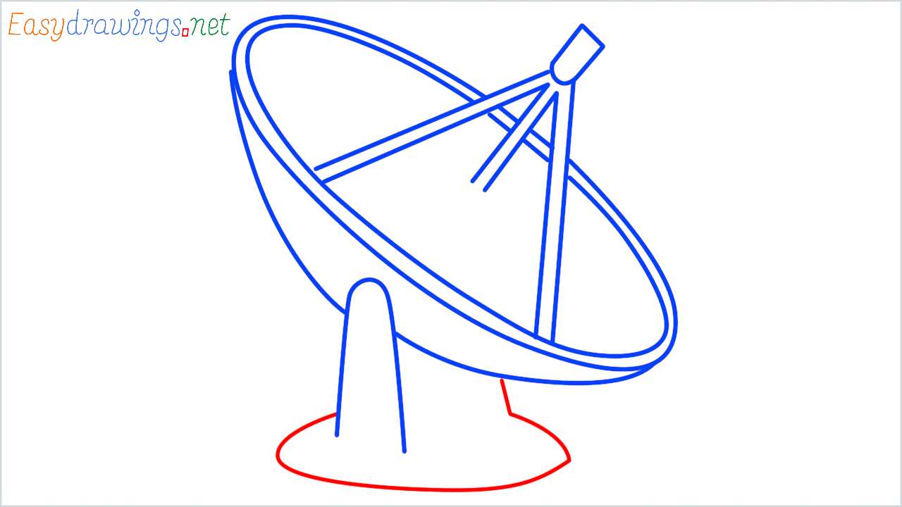 How to draw satellite antenna step (6)