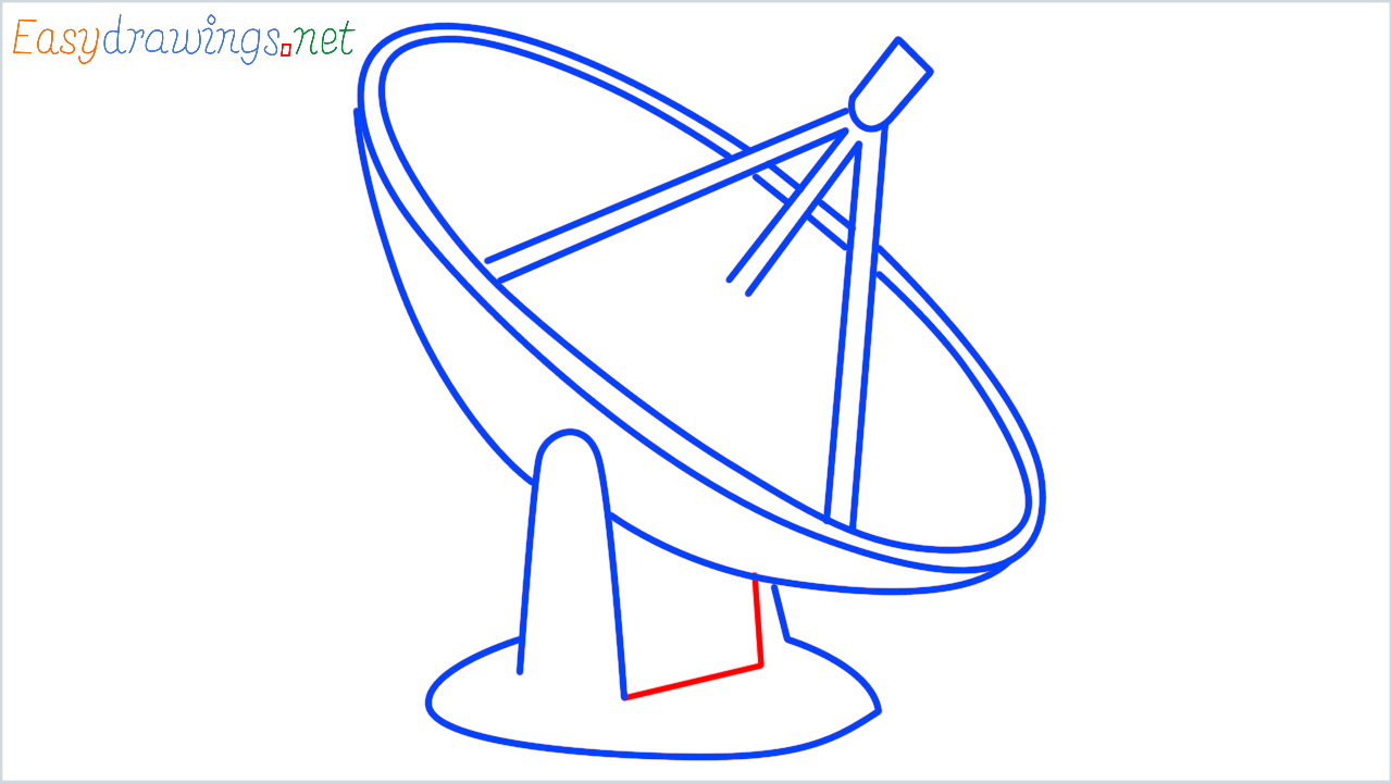 How to draw satellite antenna step (7)