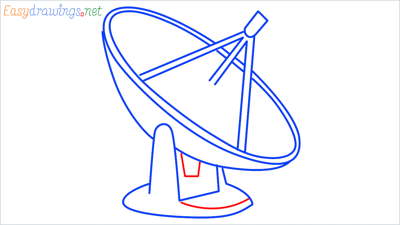 How to draw satellite antenna step (8)