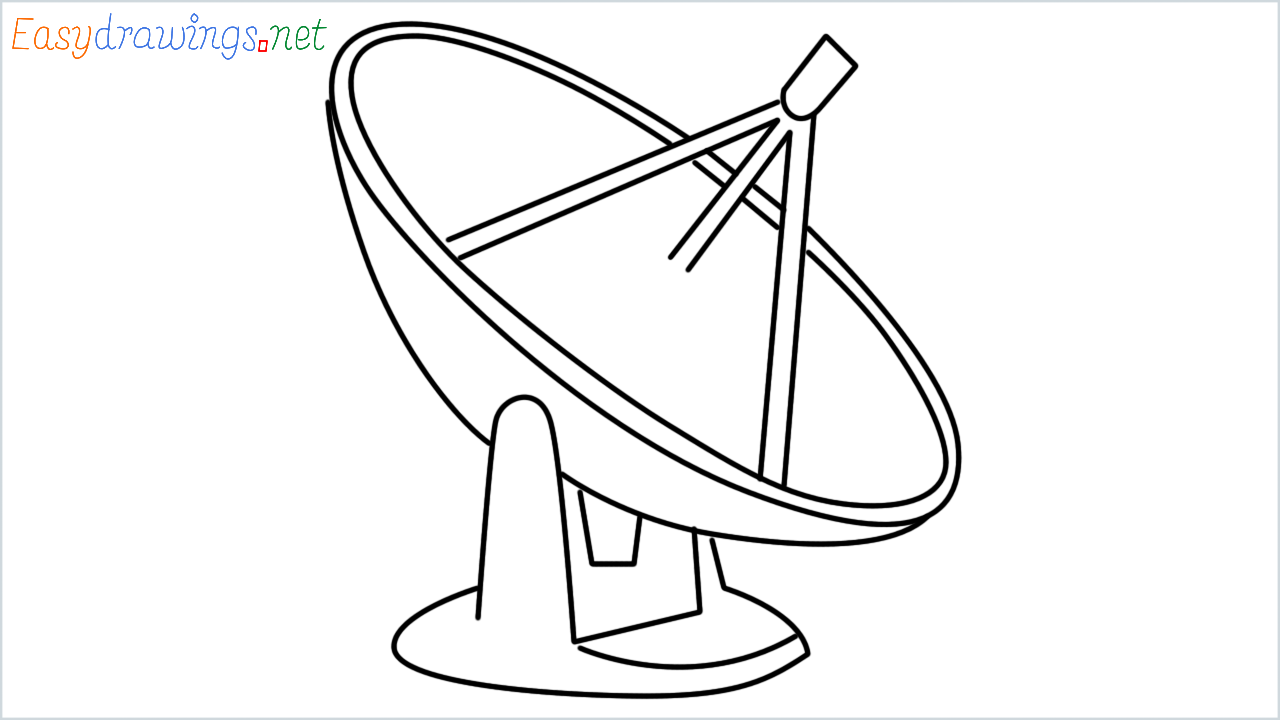 How to draw satellite antenna step by step