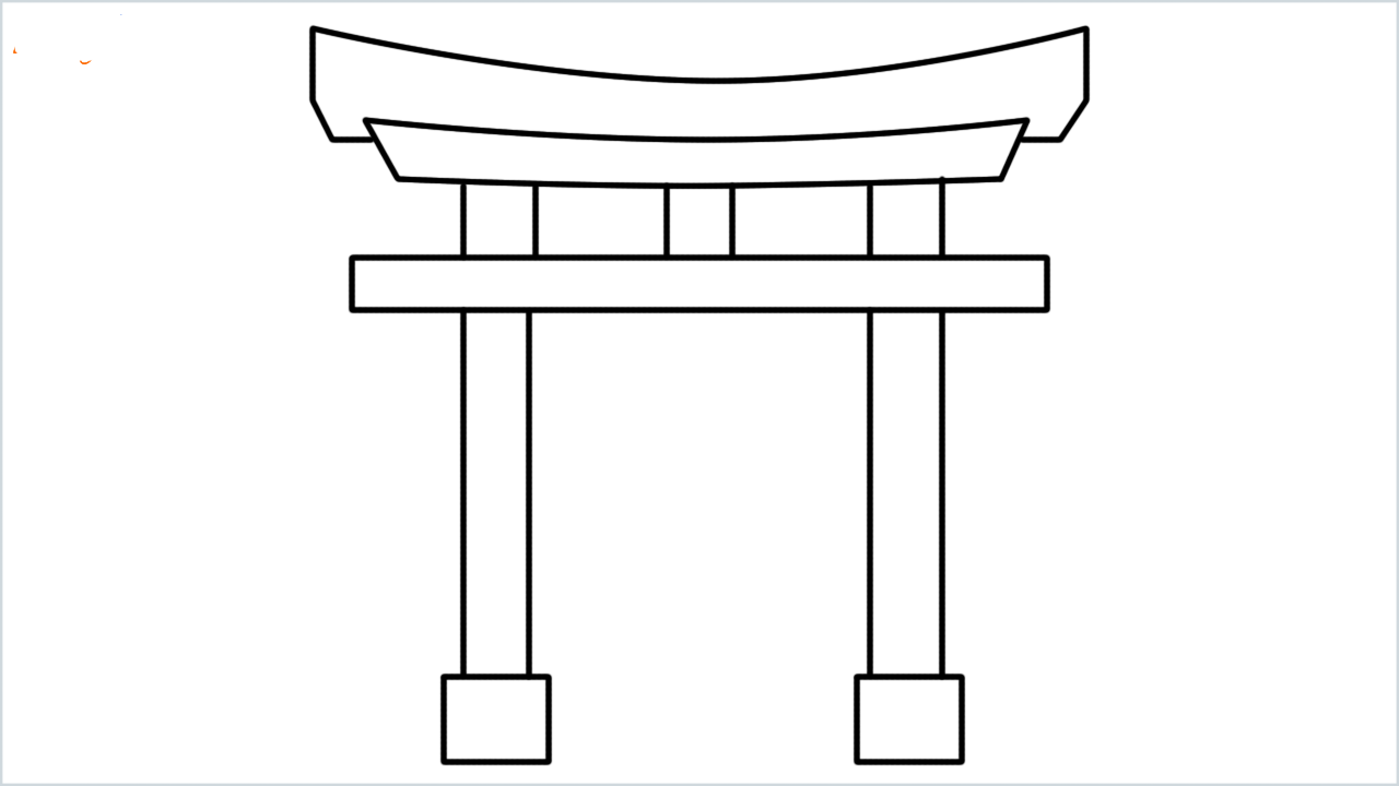 How to draw shinto shrine step by step