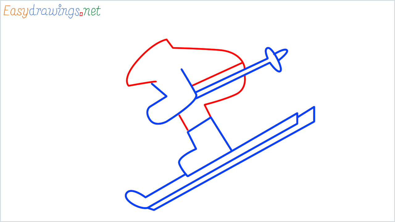 How to draw skier step (6)