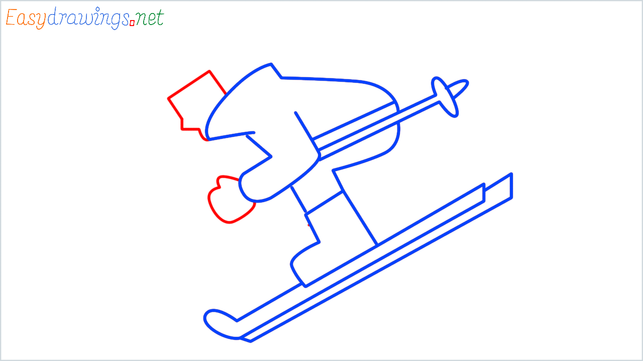 How to draw skier step (7)